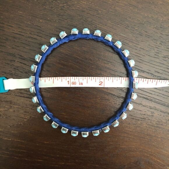 New Aqua Blue Stone Bangle Bracelet - Picture 3 of 3
